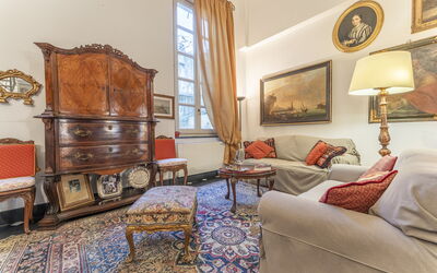 Portello Square Lux Apartment Genova: Furniture, Interior Design, Flooring, Floor, Room, Living Room, Picture Frame, Apartment, Molding, Couch