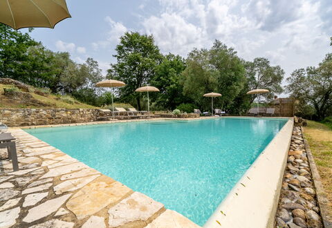 In the Heart of Chianti, Pool, Wifi, View - Lillia: Swimming Pool, Garden, Water Feature, Resort, Shade, Estate, Landscaping, Eco Hotel, Outdoor Furniture, Backyard
