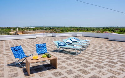 Casa Tramonto, Ac, Wifi, Torre Lapillo: Blue, Outdoor Furniture, Shade, Chair, Design, Resort, Swimming Pool