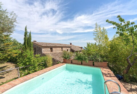 Podere Lorena, Charming Tuscan Farmhouse: Blue, Architecture, Swimming Pool, Composite Material, Estate, Hacienda, Villa, Farmhouse, Courtyard, Backyard