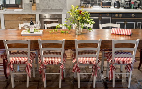 La Dimora del Chianti Dimora: Stunning Tuscan Ston: Furniture, Wood, Interior Design, Table, Flooring, Chair, Kitchen & Dining Room Table, Dining Room, Room, Wood Stain