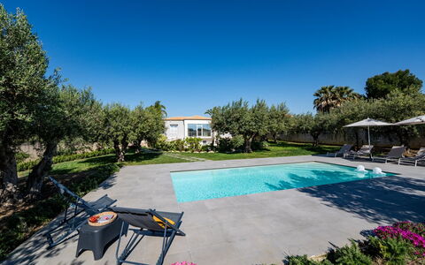 Villa Virginia: Blue, Swimming Pool, Resort, Garden, Shade, Estate, Landscaping, Outdoor Furniture, Eco Hotel, Hacienda