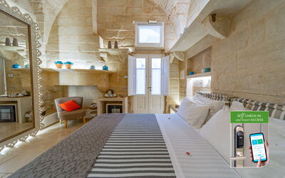 Timilia - Romantic Room - Borgo Bianco: Interior Design, Ceiling, Apartment, Furniture, Hotel, Light Fixture, Living Room, Pillow, Bedroom, Suite