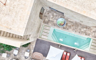 Palazzo Corte Dei Granai: Swimming Pool, Composite Material, Apartment, Outdoor Furniture, Resort, Hotel, Sunlounger, Courtyard, Villa, Tile