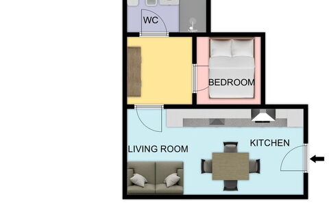 La Rondine Apartment: Bedroom, Bed, Bedding, Design, Bed Frame