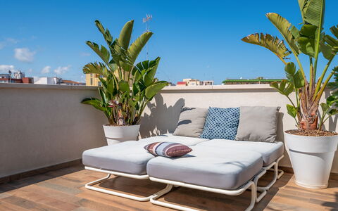 Santo Stefano Raro Rooms Collection: Furniture, Outdoor Furniture, Couch, Cushion, Throw Pillow, Comfort, Pillow, Apartment, Living Room