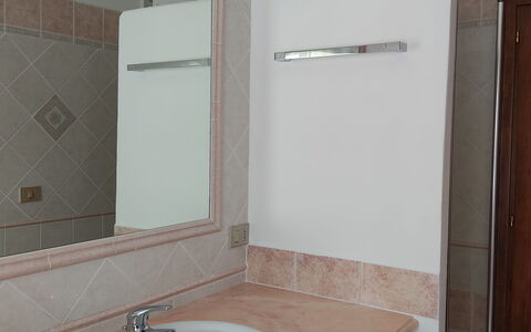 Belvedere Apartment Ac, Budoni: Bathroom Sink, Plumbing Fixture, Sink, Wall, Mirror, Interior Design, Bathroom, Flooring, Tap, Bathroom Cabinet