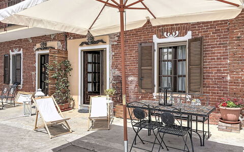 Asti 50: Door, Brick, Outdoor Table, Outdoor Furniture, Chair, Flowerpot, Iron, Umbrella, Houseplant, Shade