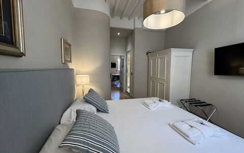 Via Roma 39: Bed, Bedroom, Bedding, Bed Sheet, Interior Design, Furniture, Floor, Flooring, Bed Frame, Room