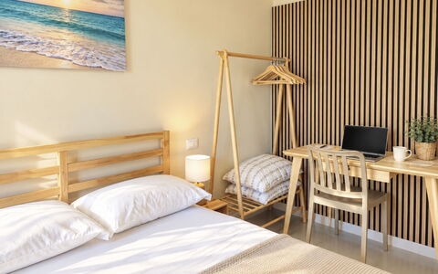 Harmony - Holiday and Workation: Furniture, Interior Design, Wood, Floor, Flooring, Room, Bed, Apartment, Bedroom, Wood Stain