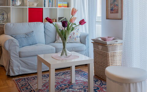 Dafne Suite: Furniture, Interior Design, Shelving, Shelf, Flooring, Floor, Living Room, Room, Bookcase, Cushion