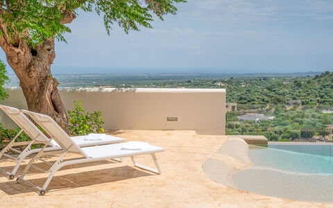 Villa Augusta Vista Mare: Outdoor Furniture, Chair, Shade, Swimming Pool, Sunlounger, Resort, Landscaping, Flagstone, Resort Town, Eco Hotel