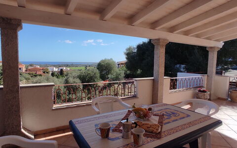 La Casetta Di Greise: Furniture, Floor, Table, Porch, Outdoor Furniture, Chair, Shade, Balcony, Column, Wood Stain