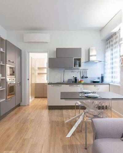 Vittoria Suite: Furniture, Interior Design, Flooring, Floor, Kitchen, Wood, Cabinetry, Countertop, Chair, Ceiling