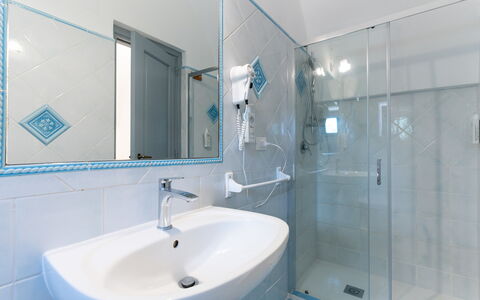 Masseria Lamagrotte By Raro Rooms: Bathroom, Plumbing Fixture, Bathroom Sink, Interior Design, Flooring, Floor, Tap, Sink, Plumbing, Mirror