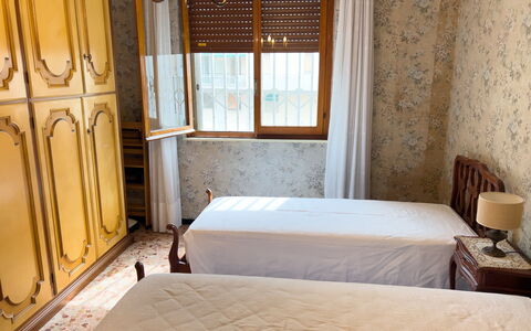 Casa Francy - Arma Di Taggia: Bedroom, Wood, Bed, Floor, Bed Sheet, Flooring, Interior Design, Bedding, Textile, Furniture
