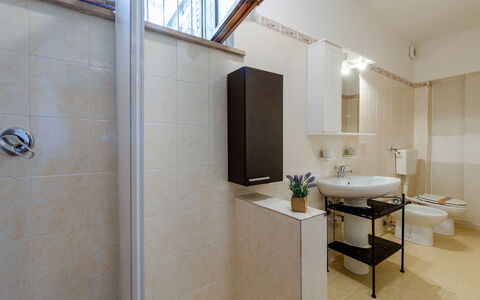 La Pineta Holiday Homes: Bathroom, Bathroom Sink, Plumbing Fixture, Flooring, Wall, Sink, Interior Design, Floor, Tap, Toilet