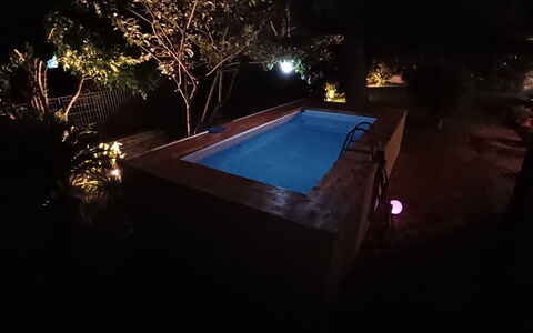 Casa Silvia: Night, Swimming Pool, Midnight, Landscape Lighting, Evening