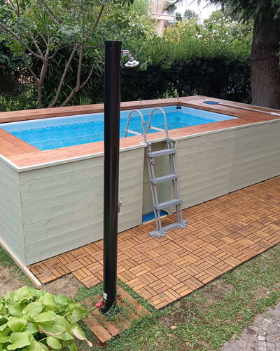 Casa Silvia: Wood, Flooring, Swimming Pool, Floor, Composite Material, Wood Stain, Hardwood, Garden, Backyard, Shade
