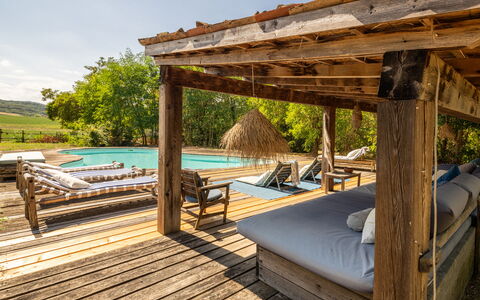 Villa Poggio Zucchino, Pool, Wellness, Piacenza: Swimming Pool, Furniture, Wood, Outdoor Furniture, Resort, Porch, Deck, Leisure, Chair, Eco Hotel