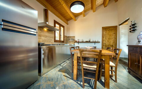 Villa La Musa: Interior Design, Furniture, Flooring, Wood, Ceiling, Home, Floor, Countertop, Kitchen, Room