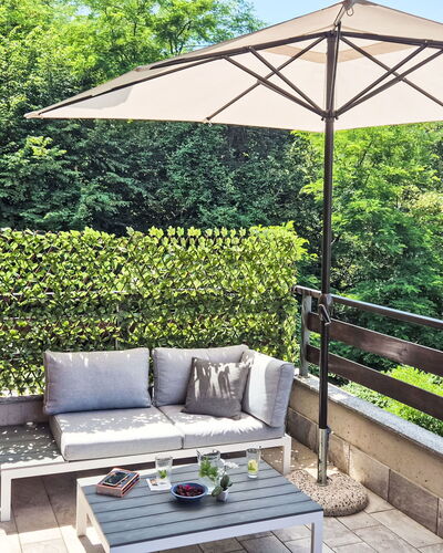 Bellavista: Furniture, Outdoor Furniture, Wood, Table, Chair, Umbrella, Outdoor Table, Flowerpot, Garden