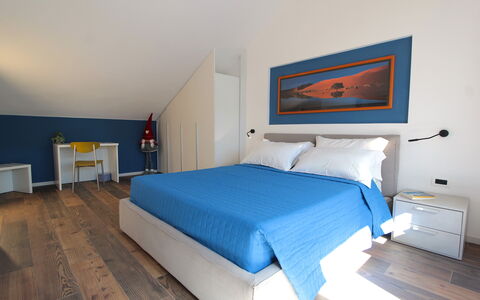 House Martina: Furniture, Interior Design, Flooring, Floor, Bedroom, Bed, Wood, Room, Ceiling, Apartment