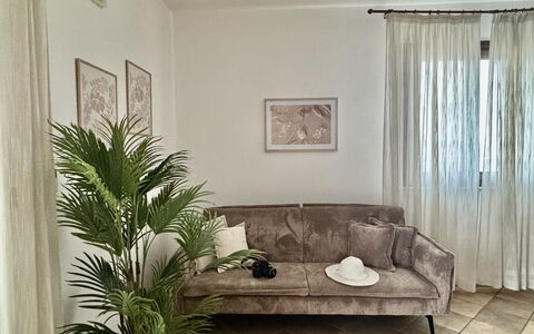 Casa Paola-connessione Starlink: Furniture, Interior Design, Couch, Wall, Flooring, Floor, Wood, Living Room, Textile, Home