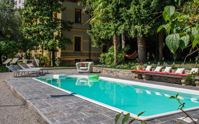 Virginia 16: Swimming Pool, Resort, Outdoor Furniture, Composite Material, Flagstone, Eco Hotel, Garden, Shade, Backyard, Thermae