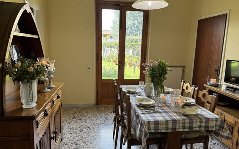 Villa Lory: Furniture, Interior Design, Wood, Table, Flooring, Chair, Dining Room, Kitchen & Dining Room Table, Room, Floor