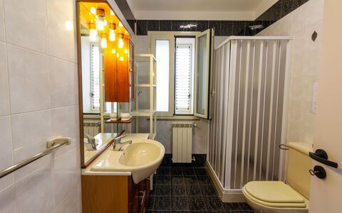 Villa Ninfa: Plumbing Fixture, Interior Design, Flooring, Bathroom, Floor, Bathroom Sink, Sink, Room, Tap, Plumbing