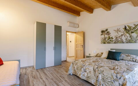 Zena Apartment: Interior Design, Wood, Bedroom, Flooring, Bed, Floor, Ceiling, Furniture, Room, Bed Sheet
