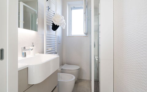 La Casa di Connie: Bathroom, Plumbing Fixture, Interior Design, Wall, Flooring, Floor, Toilet, Sink, Bathroom Sink, Plumbing