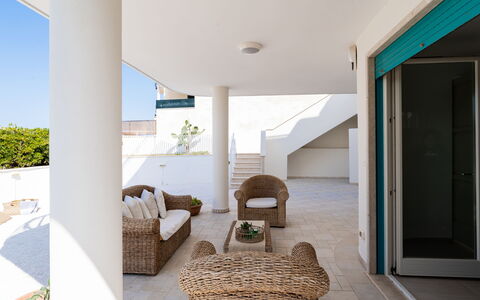Il Respiro del Mare: Floor, Architecture, Flooring, Ceiling, Balcony, Chair, Shade, Apartment, Porch, Outdoor Furniture