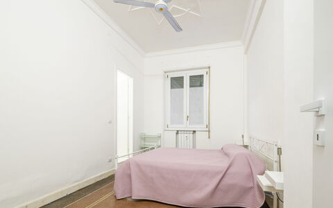 La Casa di Bruno, Terrace, in the Heart of Genova: Wall, Floor, Flooring, Interior Design, Ceiling, Bedroom, Furniture, Bed, Room, Bed Sheet