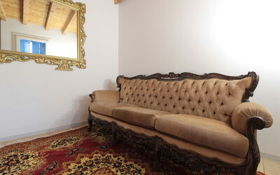 Villa Dolce Bacio, Pool and Spa, Valdobbiadene: Furniture, Interior Design, Couch, Flooring, Floor, Room, Living Room, Picture Frame, Wood Flooring