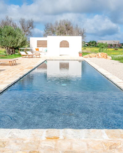 Terracorte Villa: Blue, Water, Swimming Pool, Composite Material, Water Feature, Reflection, Reflecting Pool, Walkway, Flagstone, Tile