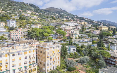 Focaincontromano Apartment with Sea View, Genoa: City, Building, Residential Area, Urban Area, House, Town, Neighbourhood, Summer, Apartment, Architecture