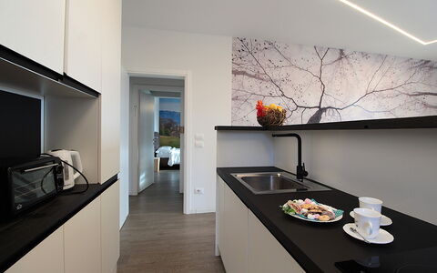 Villa Dolce Bosco with Pool, Valdobbiadene: Interior Design, Countertop, Kitchen, Wall, Flooring, Furniture, Ceiling, Home, Lighting, Floor