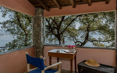 Portofino: Wood, Coastal And Oceanic Landforms, Coast, Sea, Shade, Shore, Balcony, Chair, Bay, Reservoir