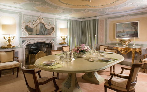 Galero: Furniture, Interior Design, Table, Dining Room, Ceiling, Lighting, Room, Flooring, Chair, Kitchen & Dining Room Table