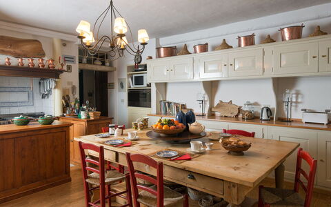 Galero: Furniture, Kitchen, Interior Design, Cabinetry, Countertop, Flooring, Wood, Table, Kitchen & Dining Room Table, Room