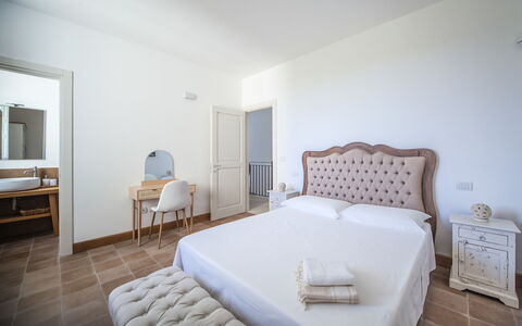 Masseria Ficalindia: Interior Design, Bedroom, Floor, Furniture, Bed, Flooring, Room, Bedding, Bed Sheet, Apartment