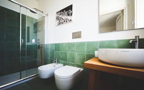 Masseria Ficalindia: Flooring, Floor, Plumbing Fixture, Interior Design, Bathroom, Tile, Plumbing, Tap, Ceiling, Bathroom Sink
