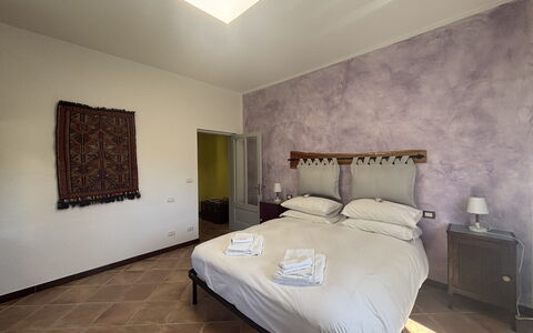 Apartment, Garden, Beigua Unesco Global Geopark: Bed, Interior Design, Bedroom, Furniture, Bed Sheet, Bedding, Floor, Flooring, Ceiling, Room