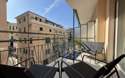 Casa Mimin, Vista Mare, Adults Only, Sanremo: Apartment, Urban Design, Balcony, Condominium, Shade, Chair, Handrail, Aluminium