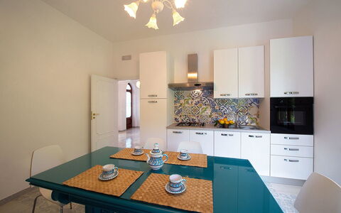 Villa Sam: Interior Design, Flooring, Furniture, Wood, Floor, Room, Ceiling, Kitchen, Countertop, Lighting
