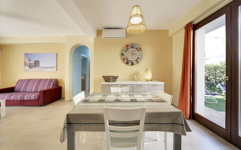 Borgo Vigata 1: Furniture, Interior Design, Flooring, Floor, Wood, Ceiling, Room, Table, Apartment, Chair