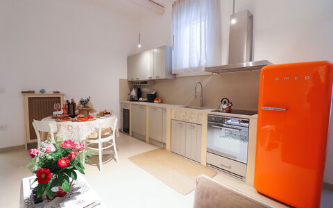 Bacchus: Historic Charming Home: Kitchen, Kitchen Appliance, Major Appliance, Interior Design, Wood, Countertop, Flooring, Refrigerator, Home Appliance, Furniture