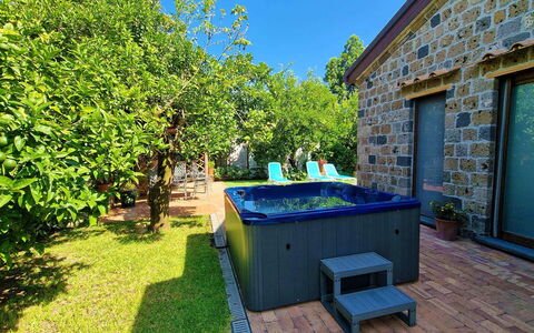 Villa Romantic Garden: Blue, Swimming Pool, Resort, Composite Material, Eco Hotel, Leisure, Water Feature, Garden, Flowerpot, Tile